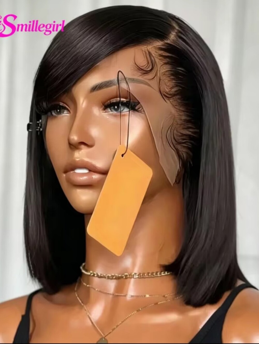 Women's 6" Inch Short Bone Straight Bob Wig Human Hair 250 Density Wig 13×6